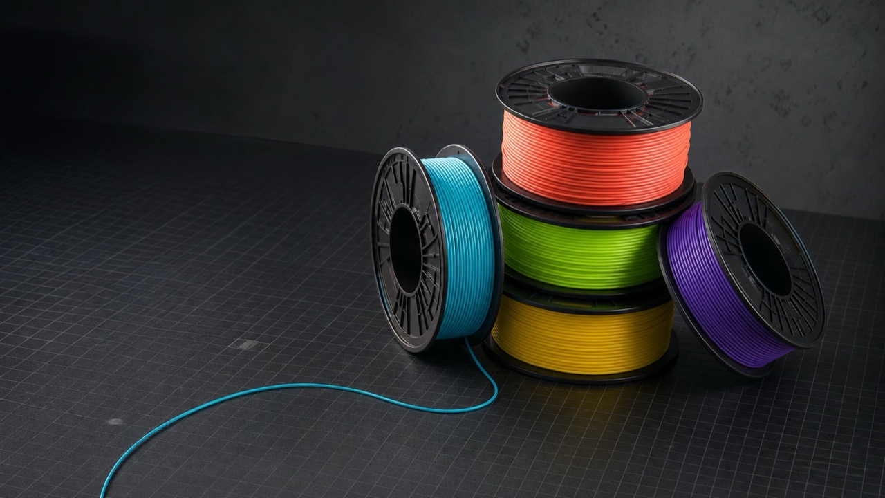 Carretéis coloridos de filamento para impressão 3D