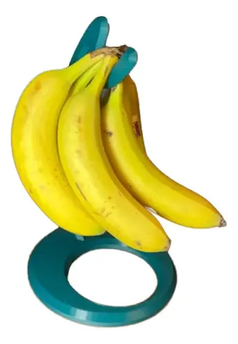 Suporte preto para penca de bananas impresso em 3D