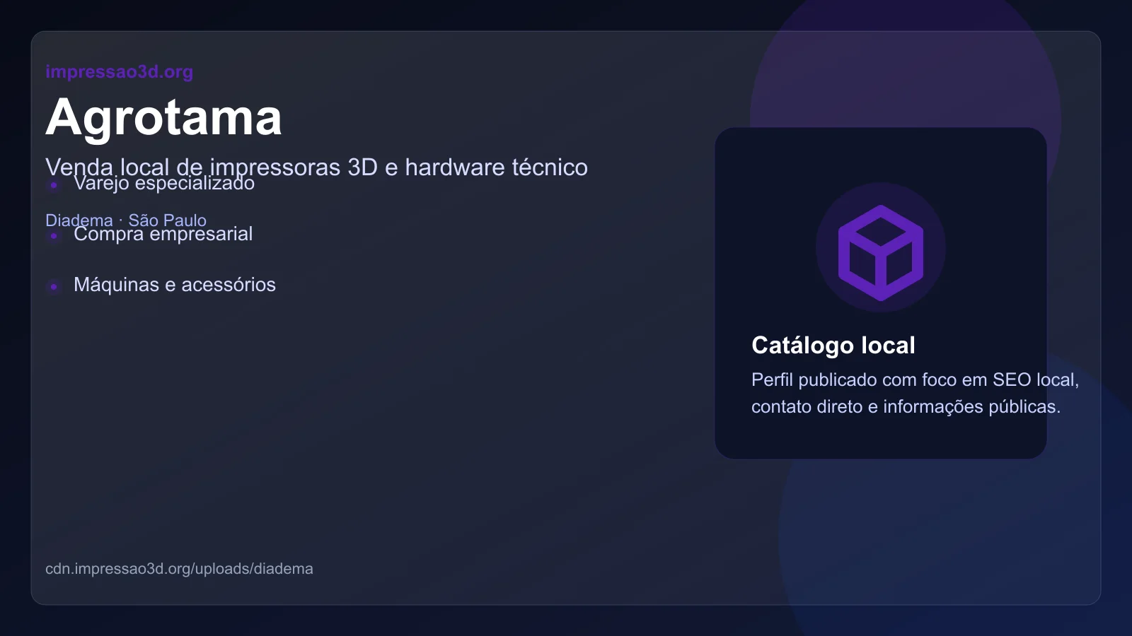 Imagem pública relacionada a Agrotama, empresa de impressão 3D em Diadema