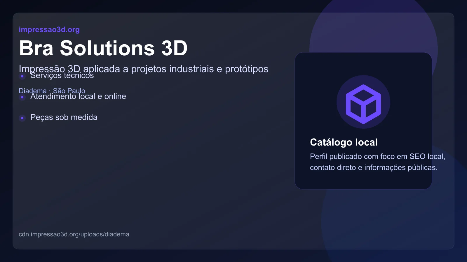 Imagem pública relacionada a Bra Solutions 3D, empresa de impressão 3D em Diadema