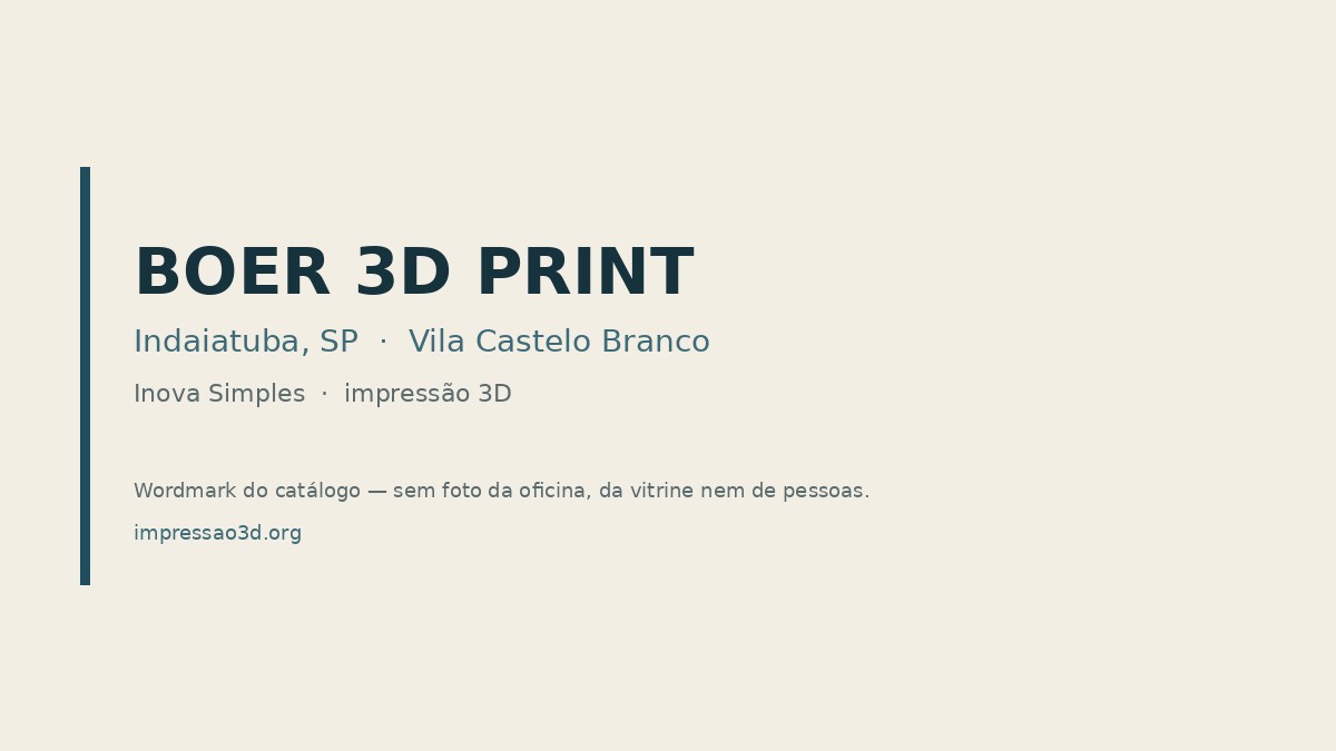 Imagem pública relacionada a Boer 3D Print Inova Simples (i.s.), empresa de impressão 3D em Indaiatuba