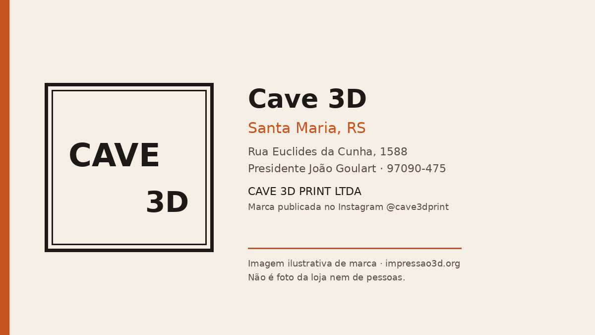 Imagem pública relacionada a Cave 3D, empresa de impressão 3D em Santa Maria