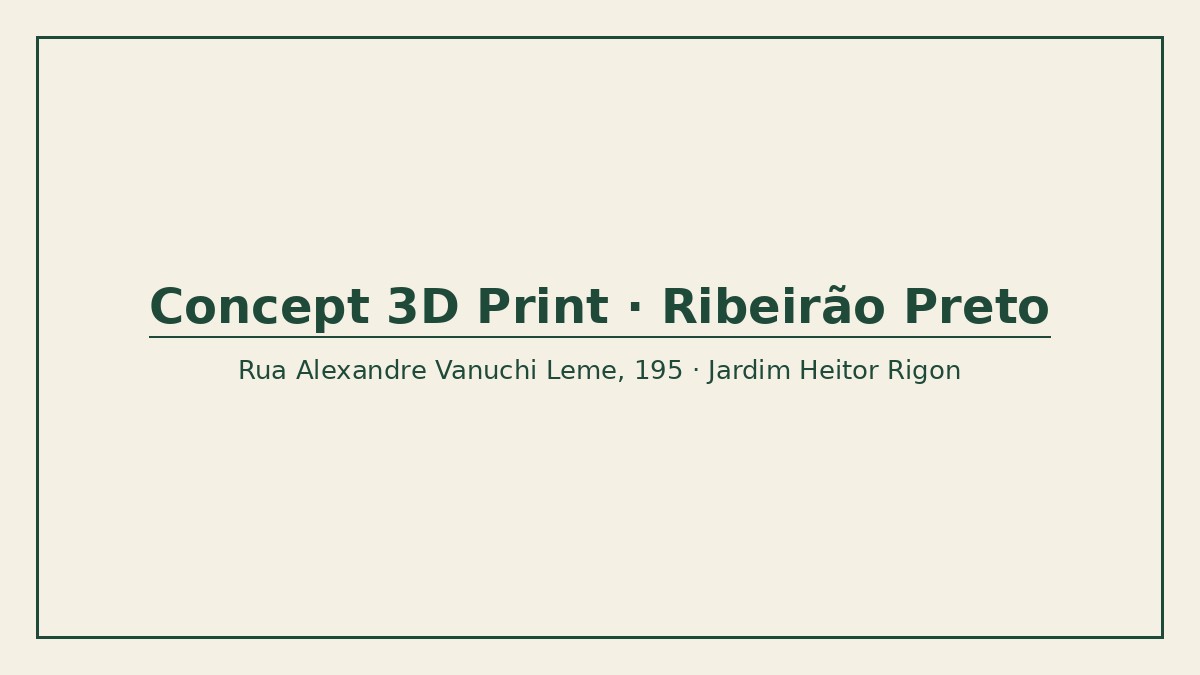 Imagem pública relacionada a Concept 3D Print, empresa de impressão 3D em Ribeirão Preto