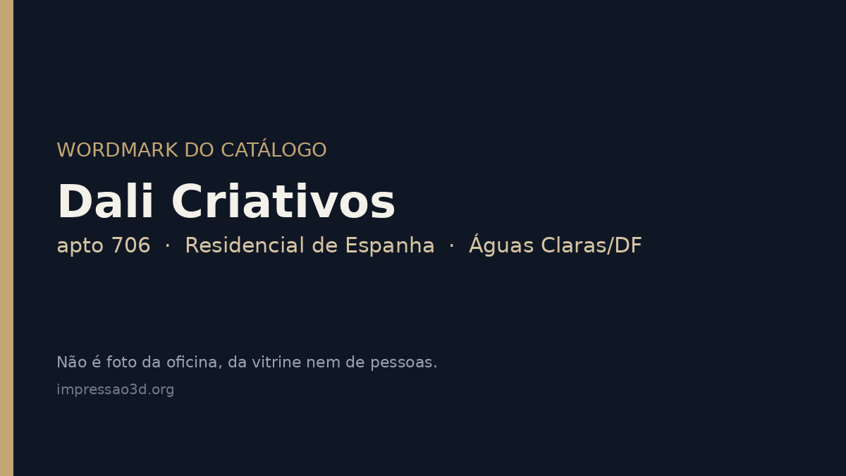 Imagem pública relacionada a Dali Criativos, empresa de impressão 3D em Brasília