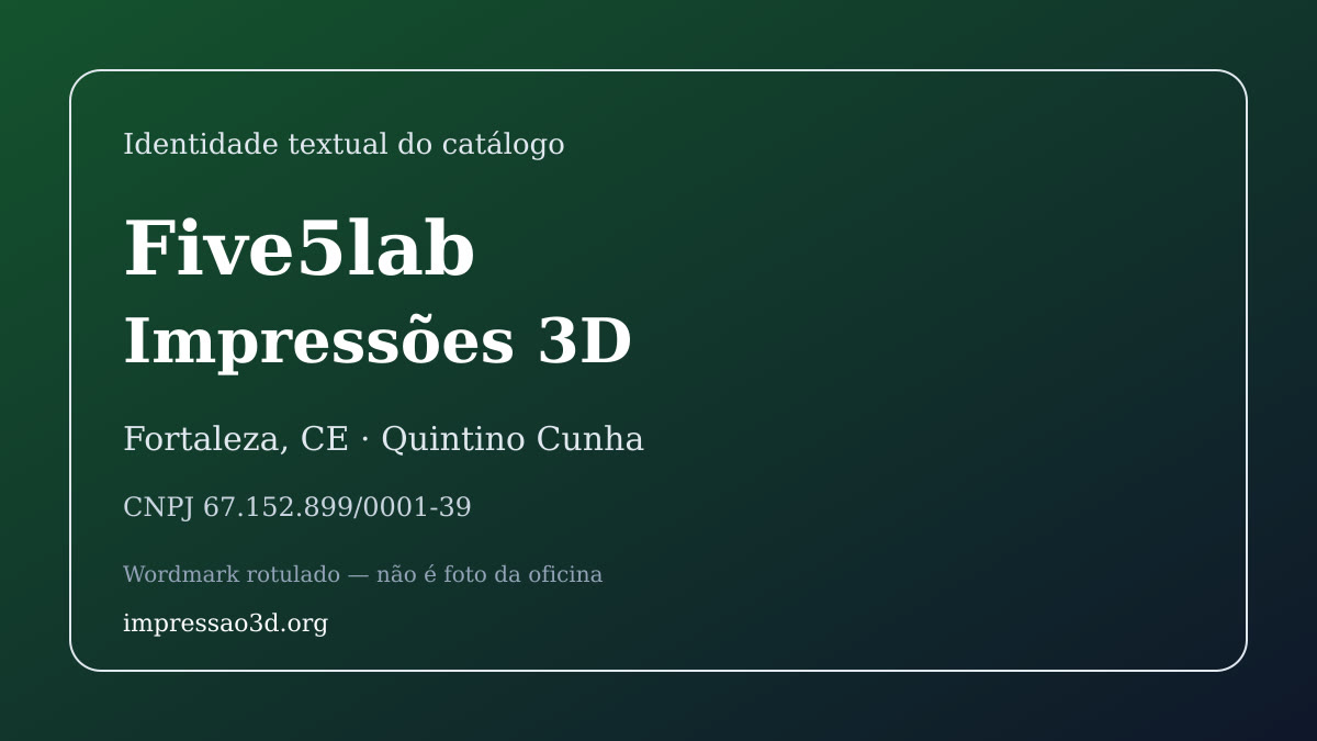 Imagem pública relacionada a Five5lab Impressões 3D, empresa de impressão 3D em Fortaleza