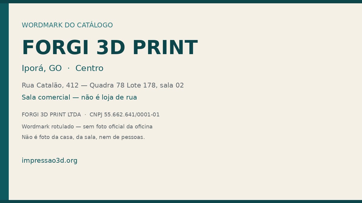 Imagem pública relacionada a Forgi, empresa de impressão 3D em Iporá