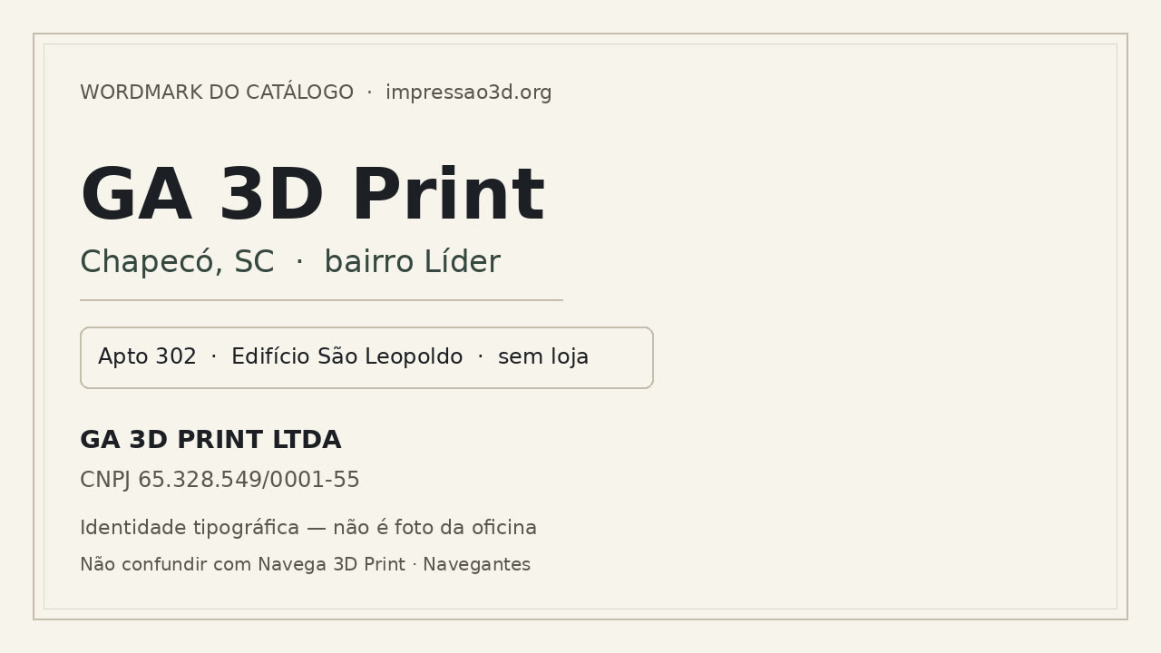 Imagem pública relacionada a Ga 3D Print, empresa de impressão 3D em Chapecó