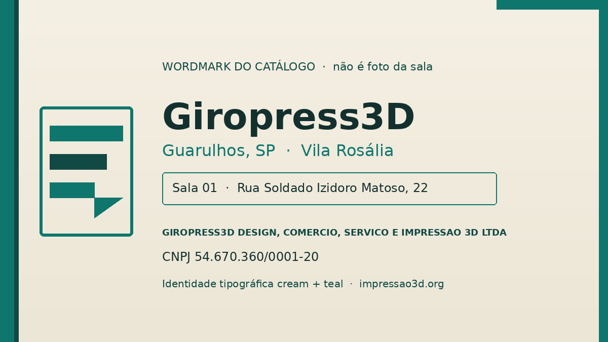 Imagem pública relacionada a Giropress3D, empresa de impressão 3D em Guarulhos
