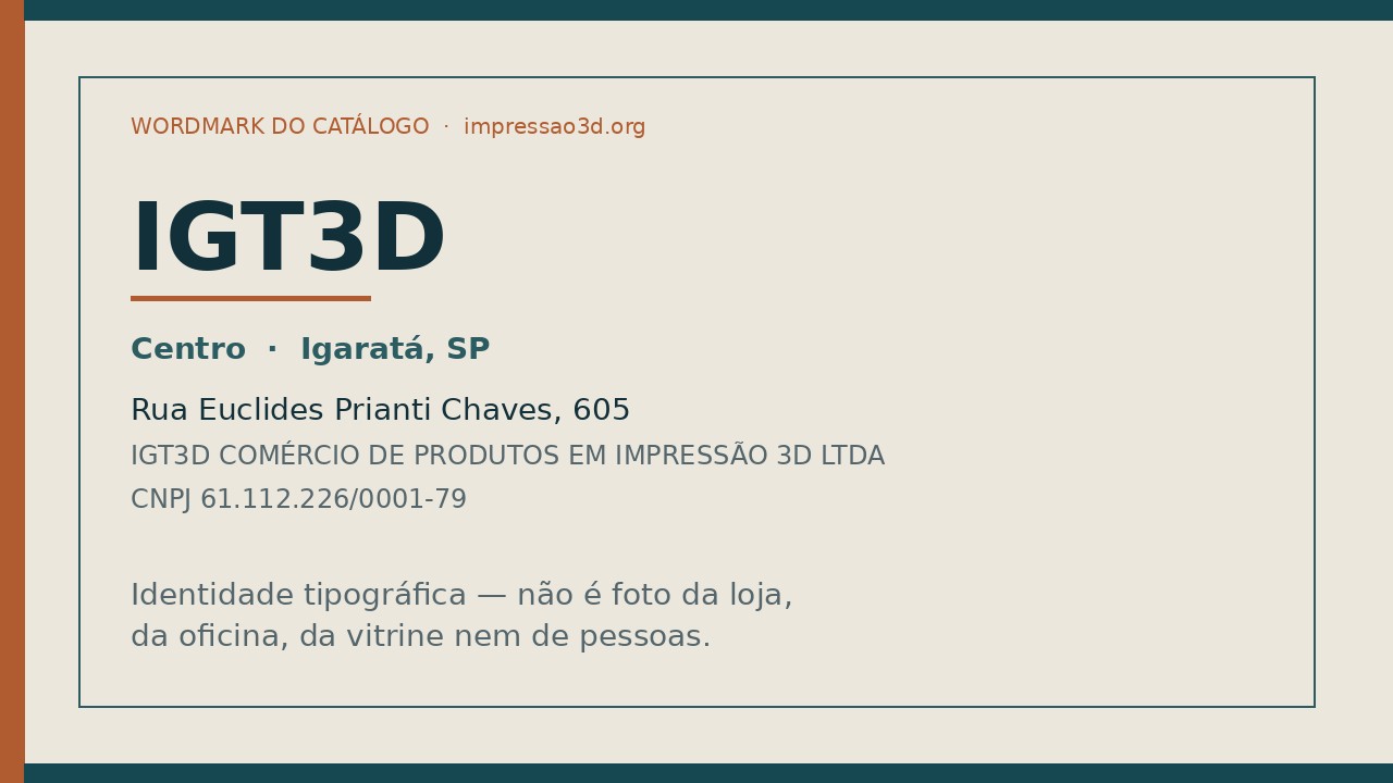 Imagem pública relacionada a Igt3D, empresa de impressão 3D em Igaratá