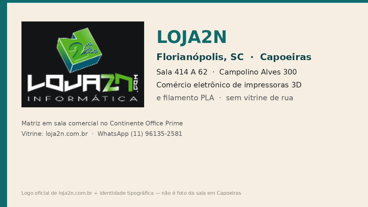 Imagem pública relacionada a Loja2n Impressoras 3D e Informática Comércio Eletronico, empresa de impressão 3D em Florianópolis