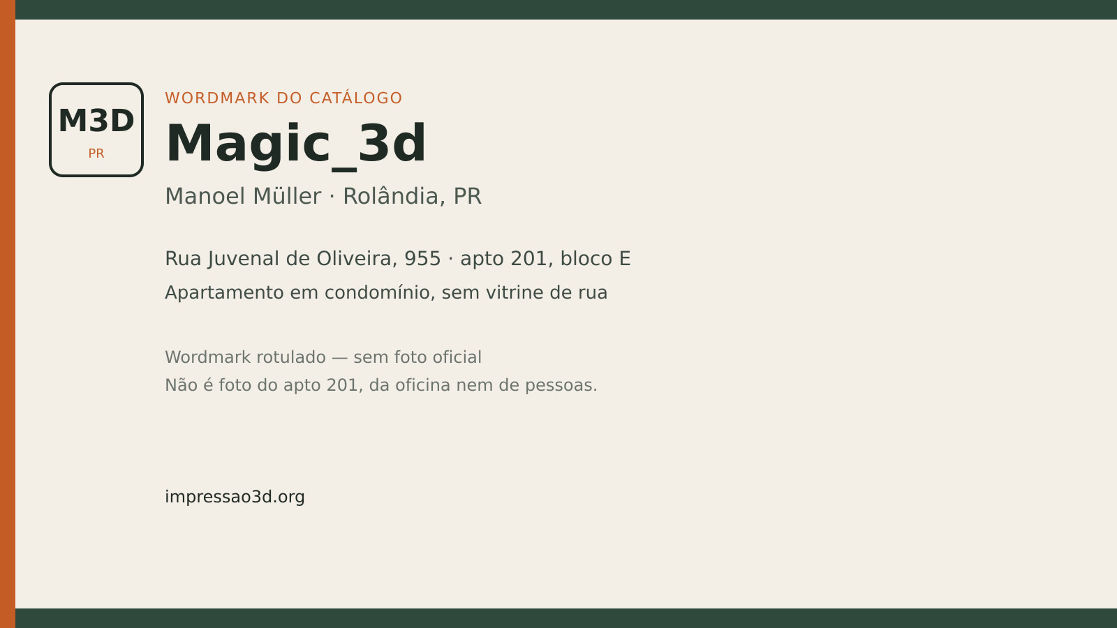Imagem pública relacionada a Magic_3d, empresa de impressão 3D em Rolândia