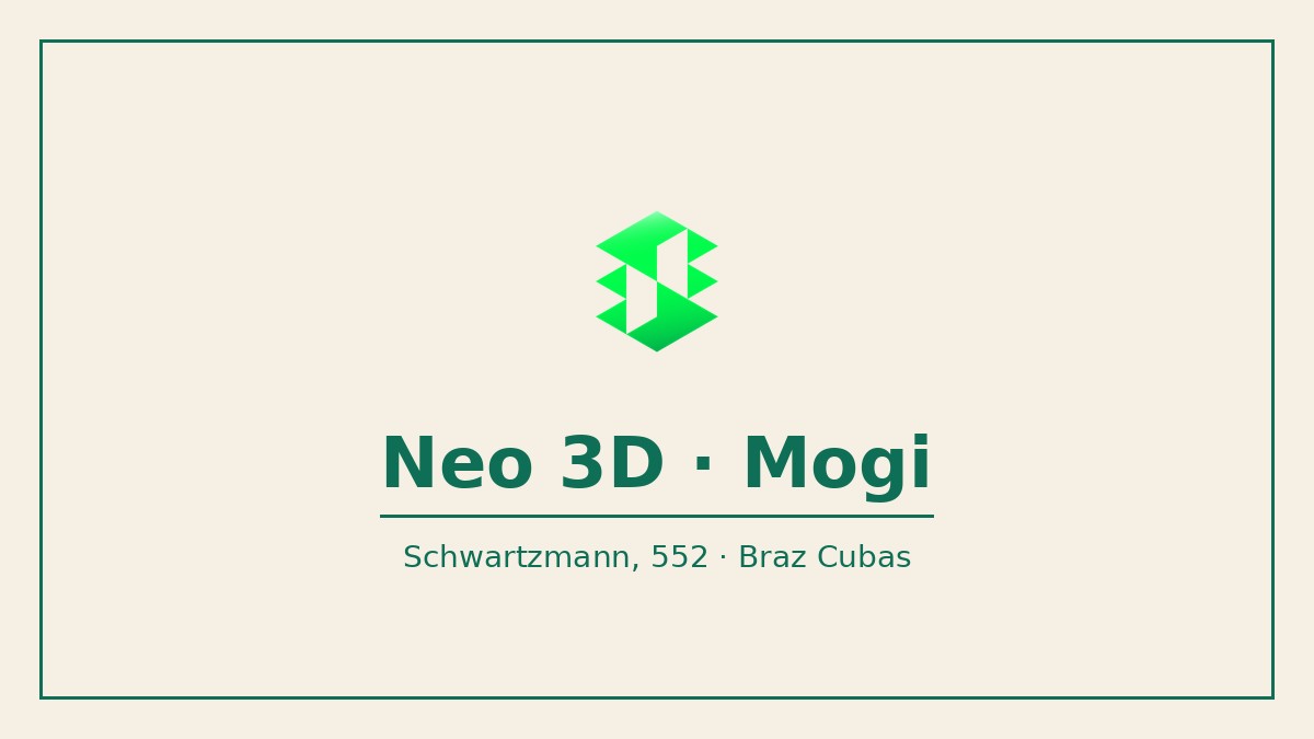 Imagem pública relacionada a Neo 3D, empresa de impressão 3D em Mogi das Cruzes