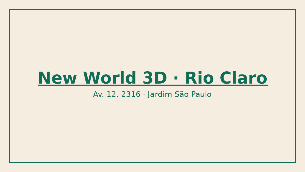 Imagem pública relacionada a New World 3D Impressões e Modelagem, empresa de impressão 3D em Rio Claro