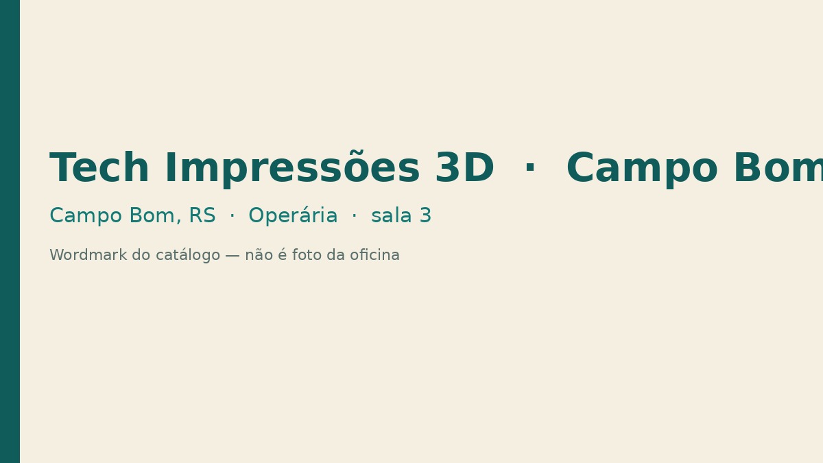 Imagem pública relacionada a Tech Impressões 3D, empresa de impressão 3D em Campo Bom