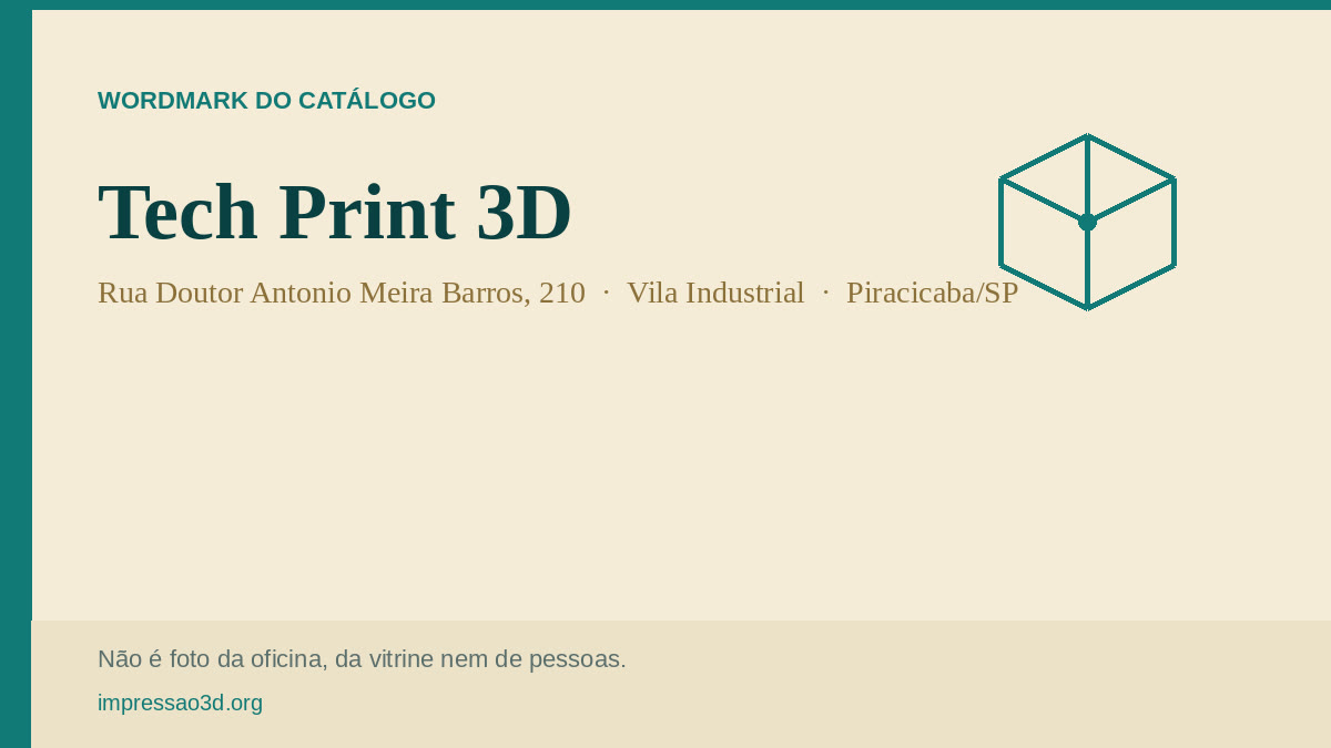 Imagem pública relacionada a Tech Print 3D, empresa de impressão 3D em Piracicaba