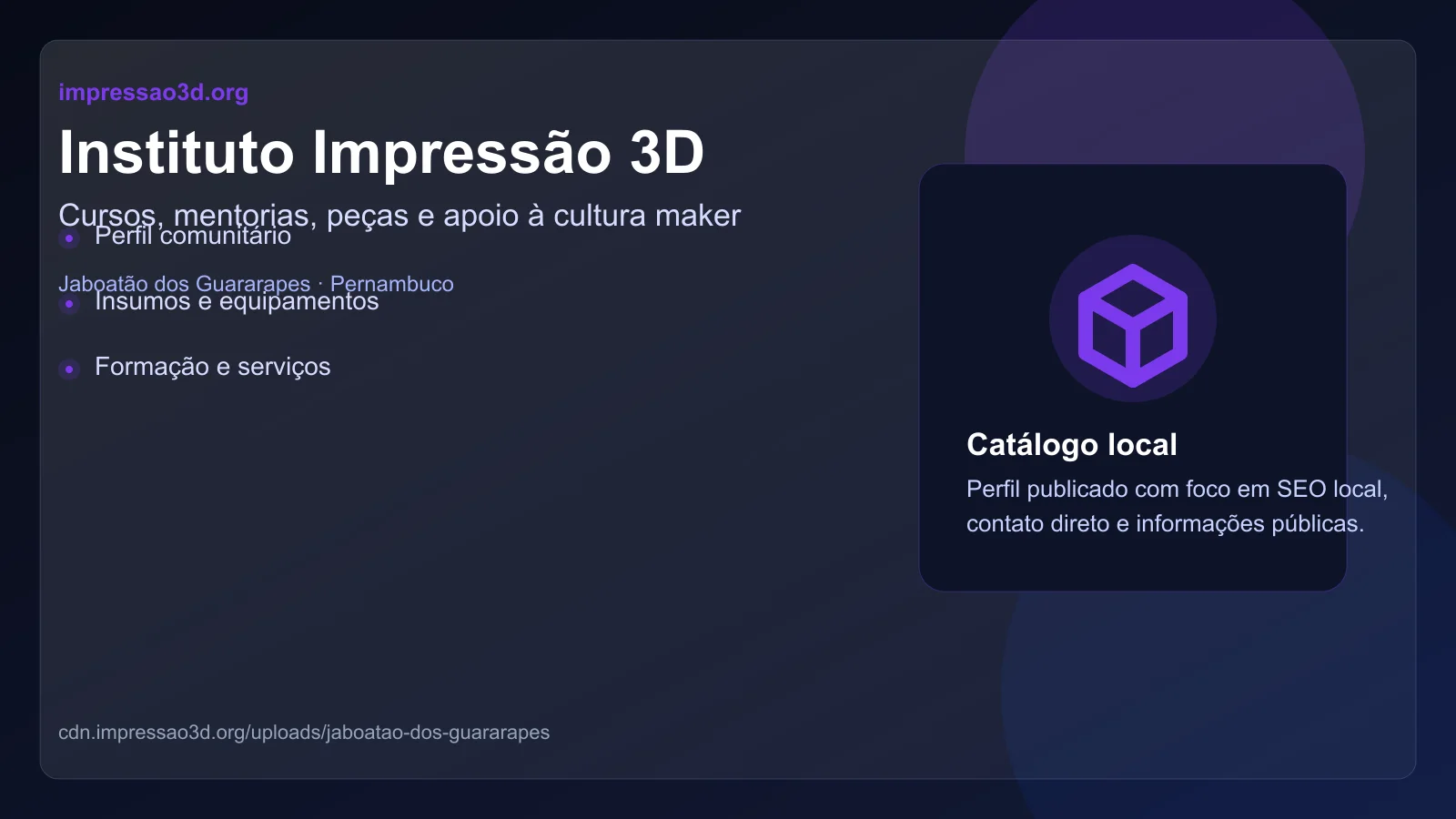 Imagem pública relacionada a Instituto Impressão 3D, empresa de impressão 3D em Jaboatão dos Guararapes