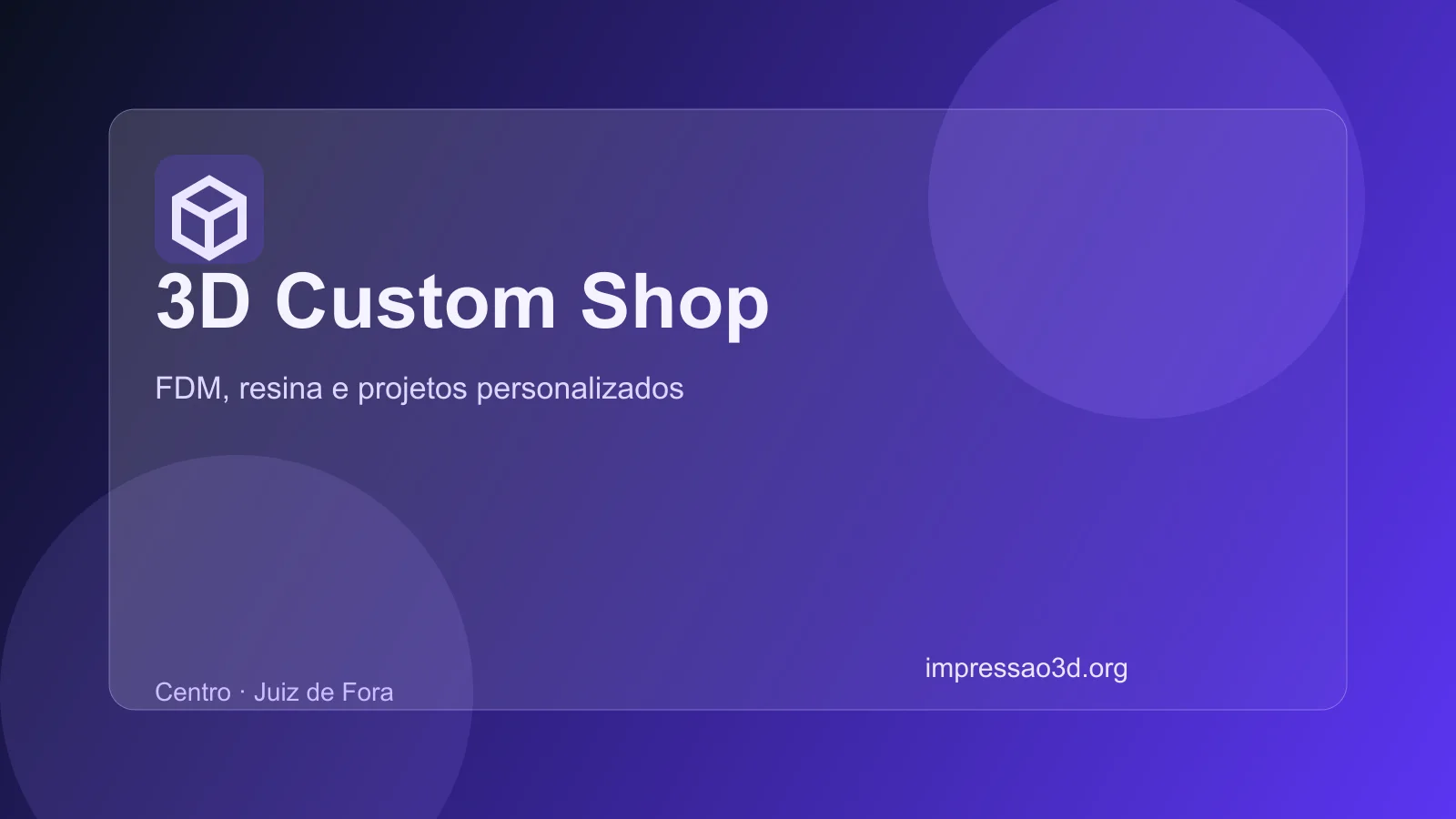Imagem pública relacionada a 3D Custom Shop, empresa de impressão 3D em Juiz de Fora