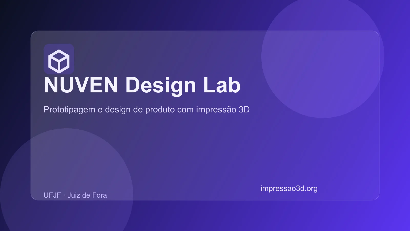 Imagem pública relacionada a NUVEN Design Lab, empresa de impressão 3D em Juiz de Fora