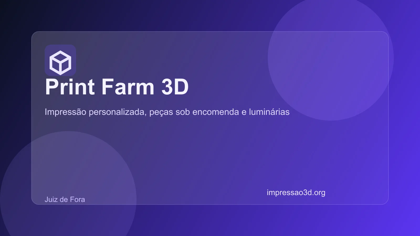 Imagem pública relacionada a Print Farm 3D, empresa de impressão 3D em Juiz de Fora