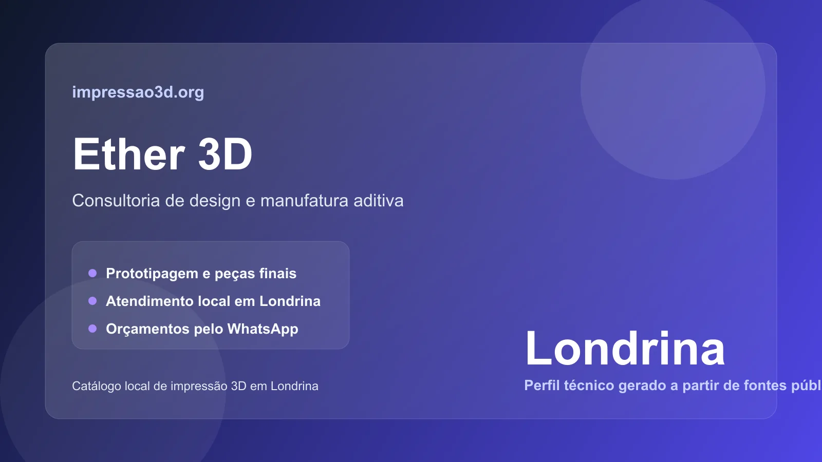 Imagem pública relacionada a Ether 3D, empresa de impressão 3D em Londrina