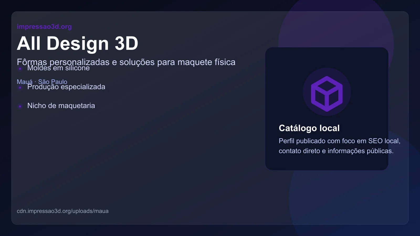Imagem pública relacionada a All Design 3D, empresa de impressão 3D em Mauá