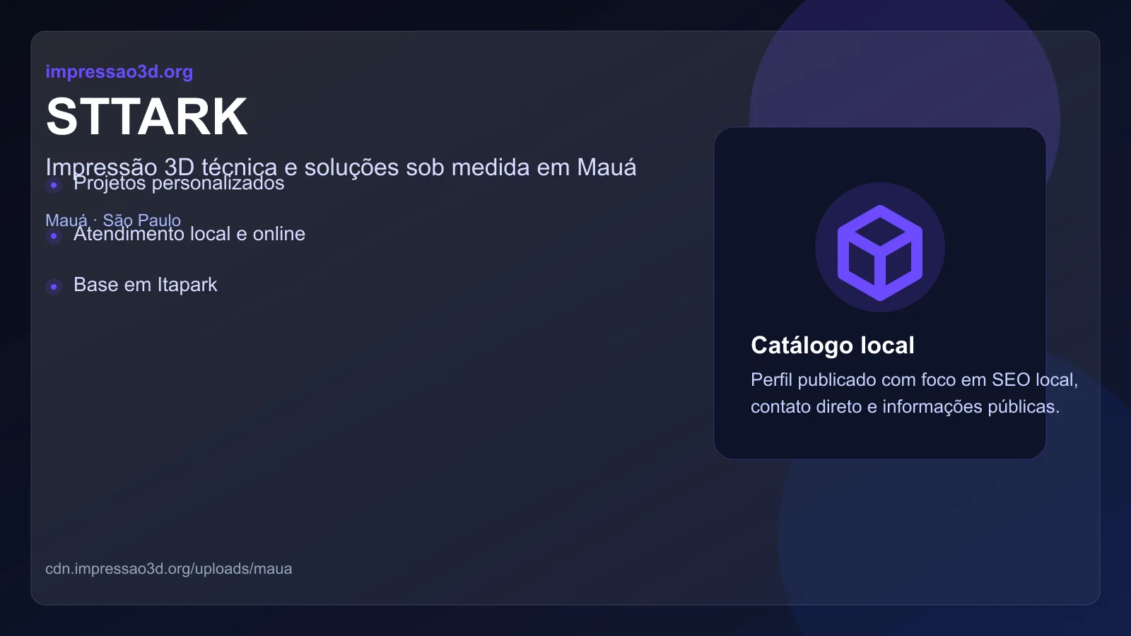Imagem pública relacionada a STTARK, empresa de impressão 3D em Mauá