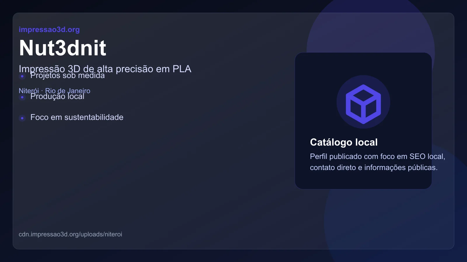 Imagem pública relacionada a Nut3dnit, empresa de impressão 3D em Niterói