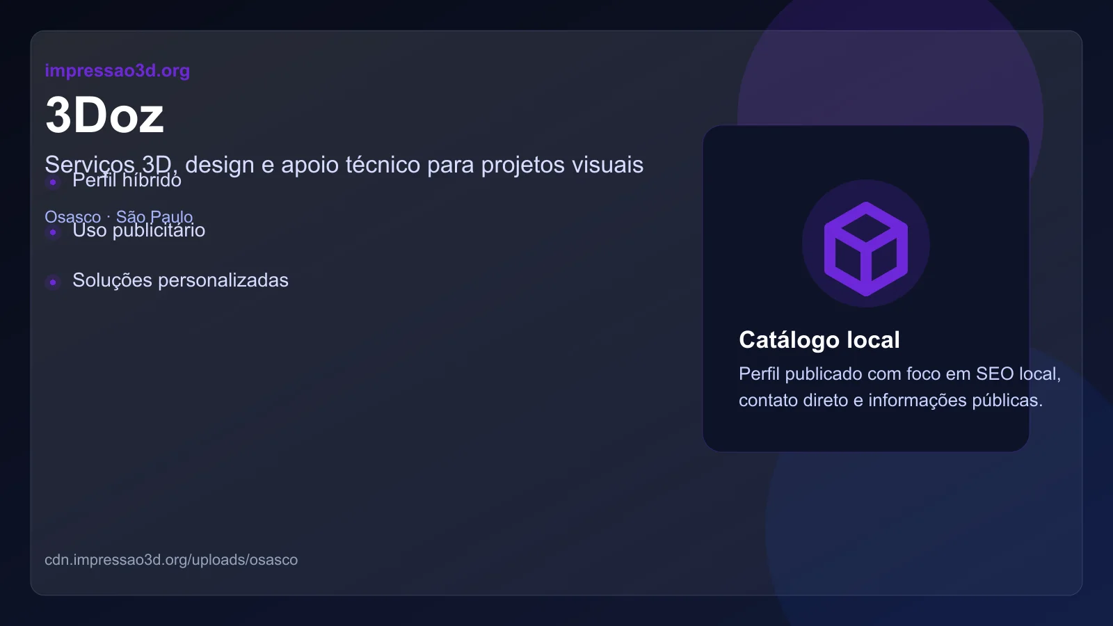 Imagem pública relacionada a 3Doz, empresa de impressão 3D em Osasco