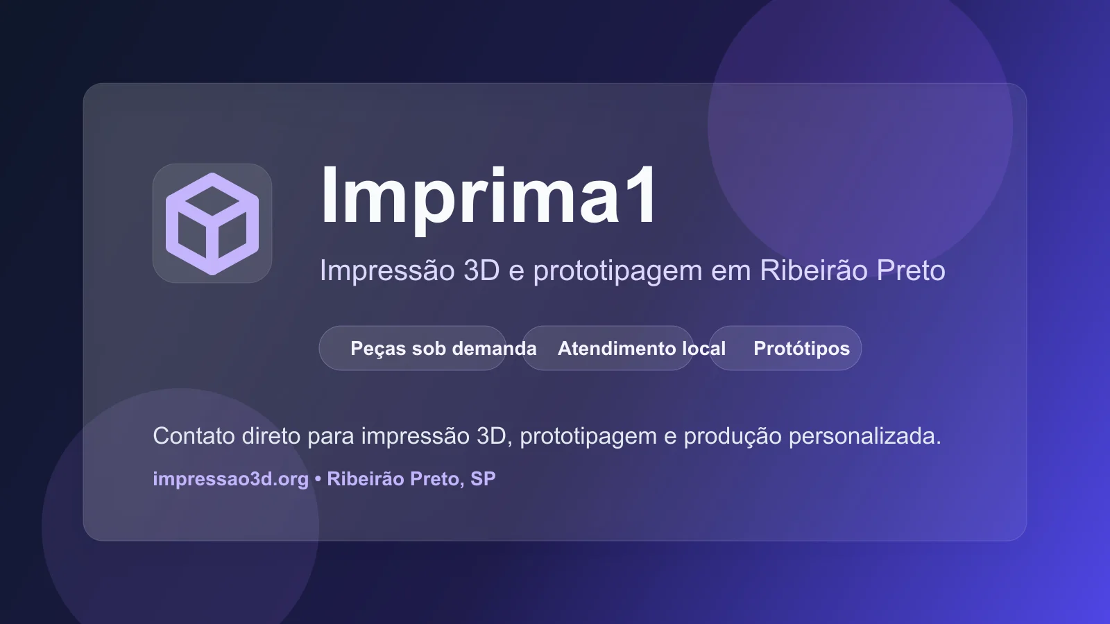 Imagem pública relacionada a Imprima1, empresa de impressão 3D em Ribeirão Preto
