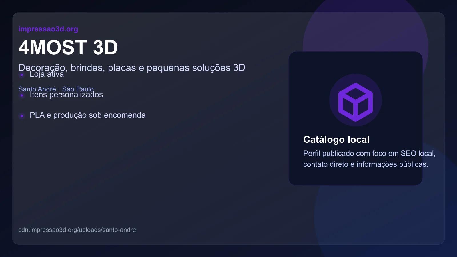 Imagem pública relacionada a 4MOST 3D, empresa de impressão 3D em Santo André