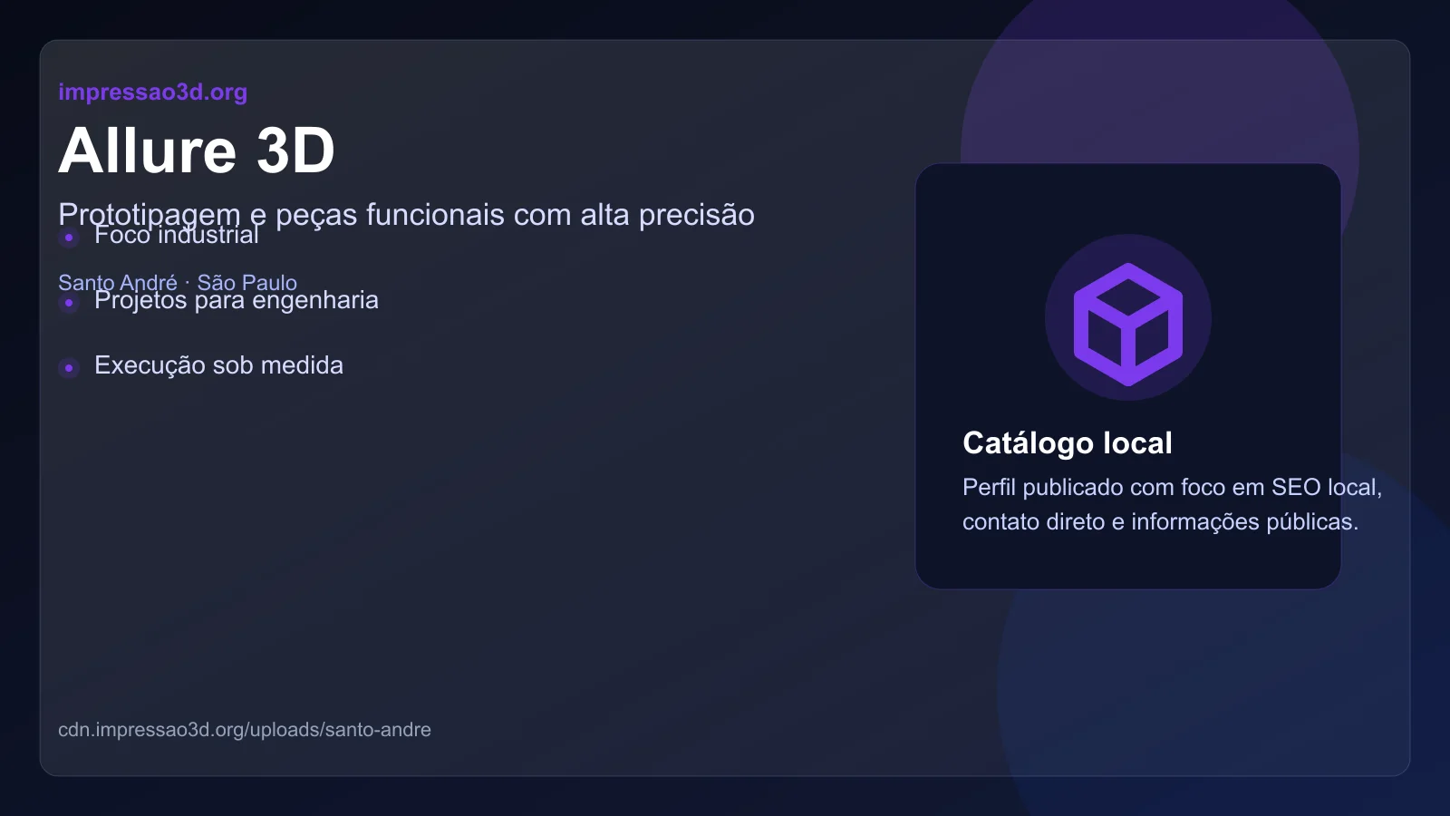 Imagem pública relacionada a Allure 3D, empresa de impressão 3D em Santo André
