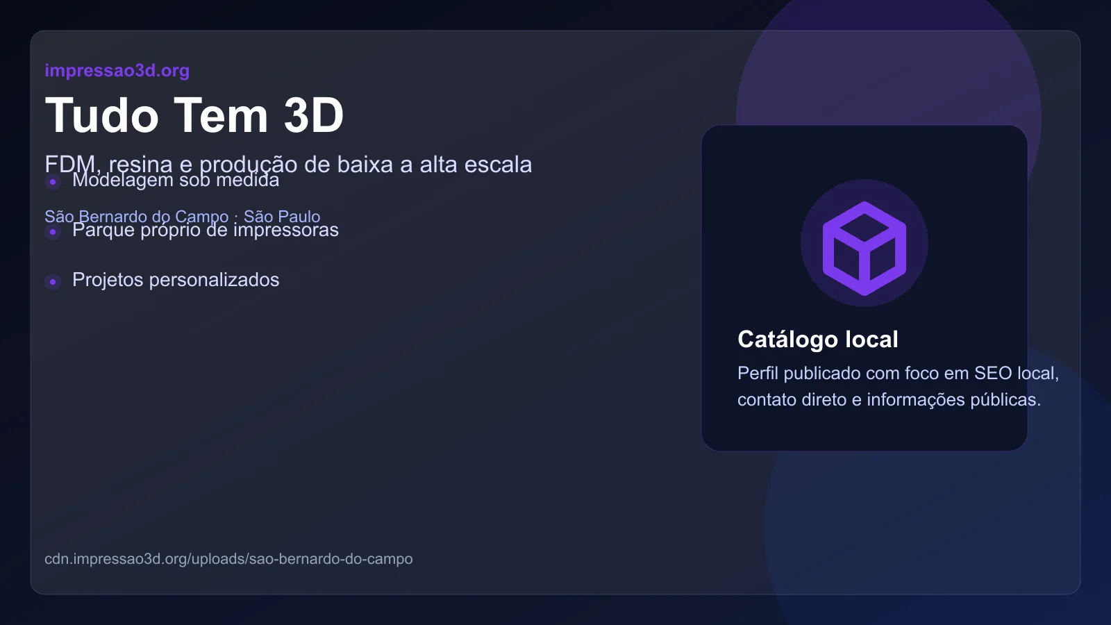 Imagem pública relacionada a Tudo Tem 3D, empresa de impressão 3D em São Bernardo do Campo