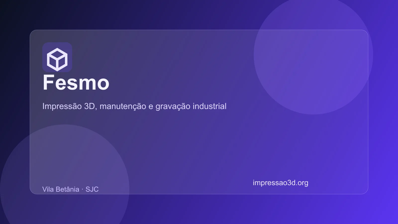 Imagem pública relacionada a Fesmo, empresa de impressão 3D em São José dos Campos