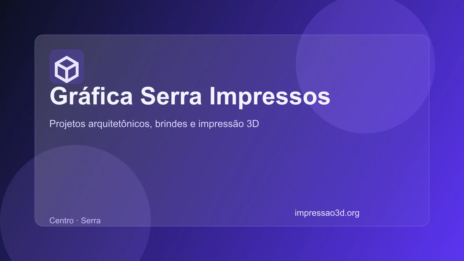 Imagem pública relacionada a Gráfica Serra Impressos, empresa de impressão 3D em Serra