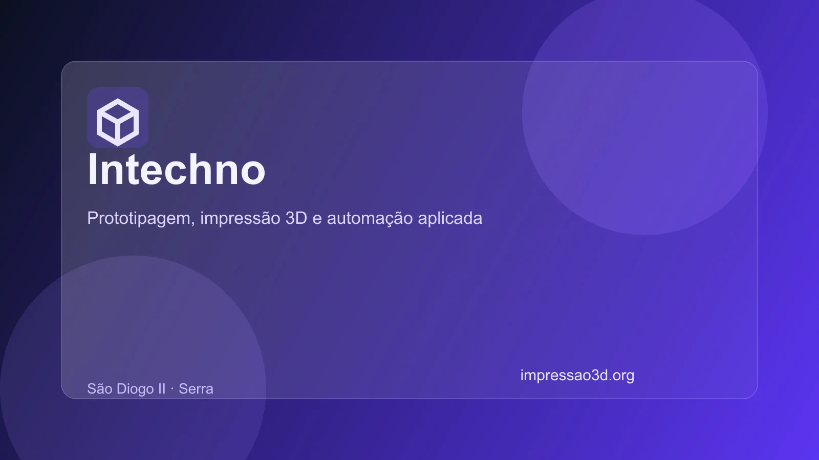 Imagem pública relacionada a Intechno, empresa de impressão 3D em Serra