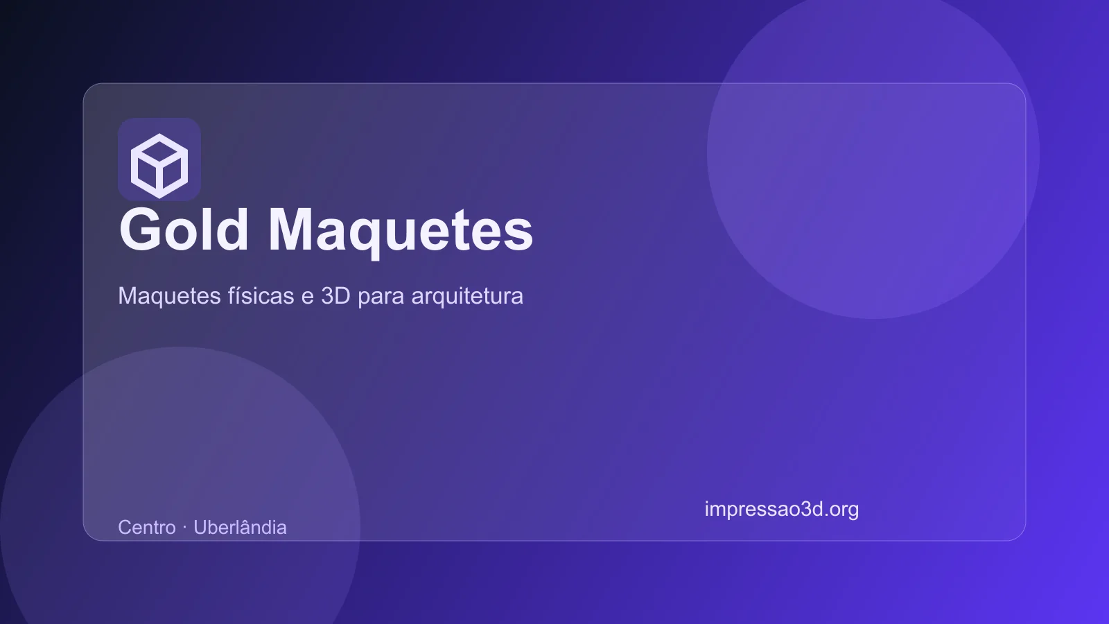 Imagem pública relacionada a Gold Maquetes, empresa de impressão 3D em Uberlândia