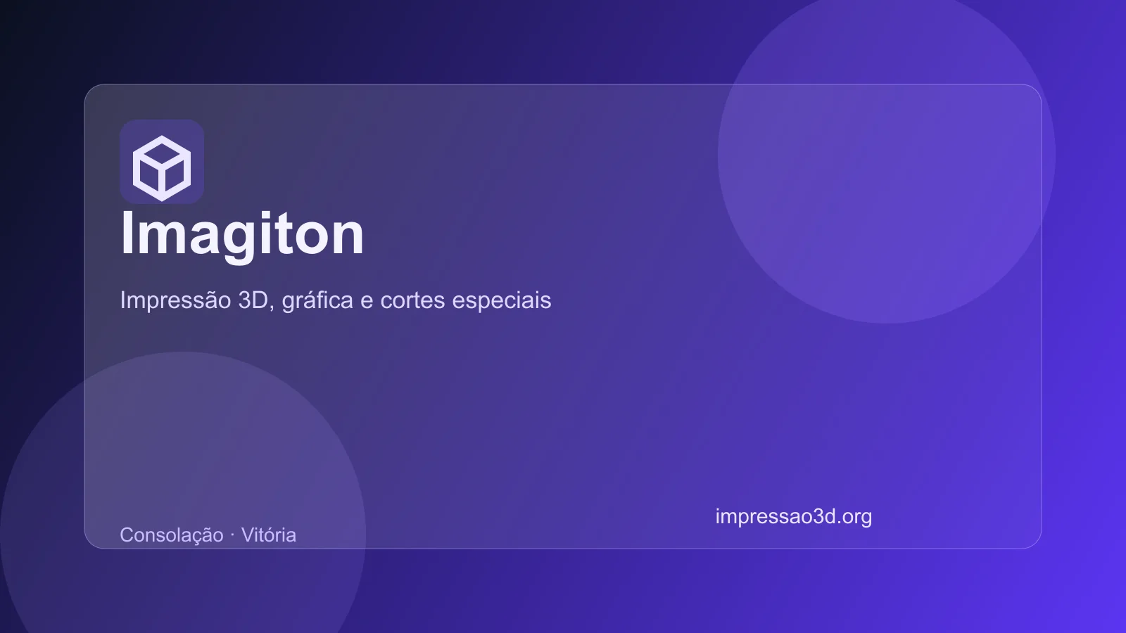 Imagem pública relacionada a Imagiton Ideias Tangíveis, empresa de impressão 3D em Vitória
